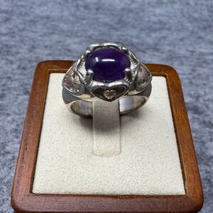 Sterling Silver Black Hills 12k Gold Amethyst Ring Size 9 Estate Jewelry Vtg